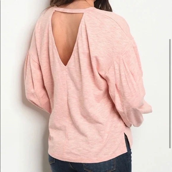Pink Pullover Sweater with keyhole back - Picture 2 of 2